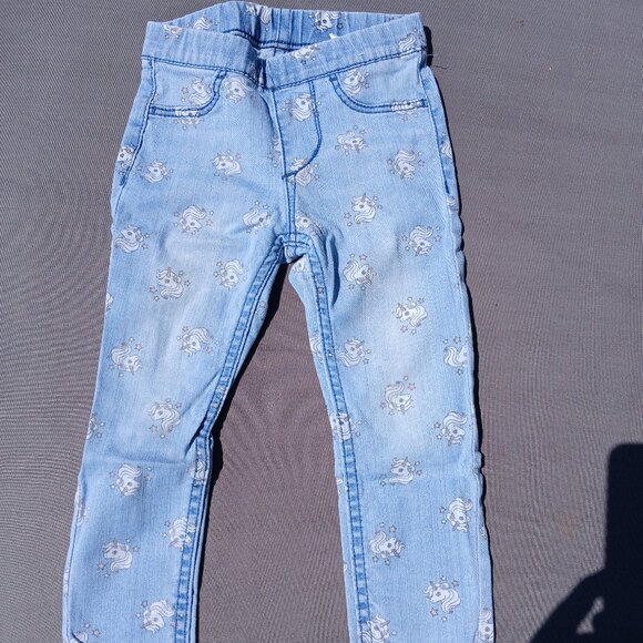 H&M Unicorn Denim Jeans Leggings 12-18 months - Picture 1 of 5
